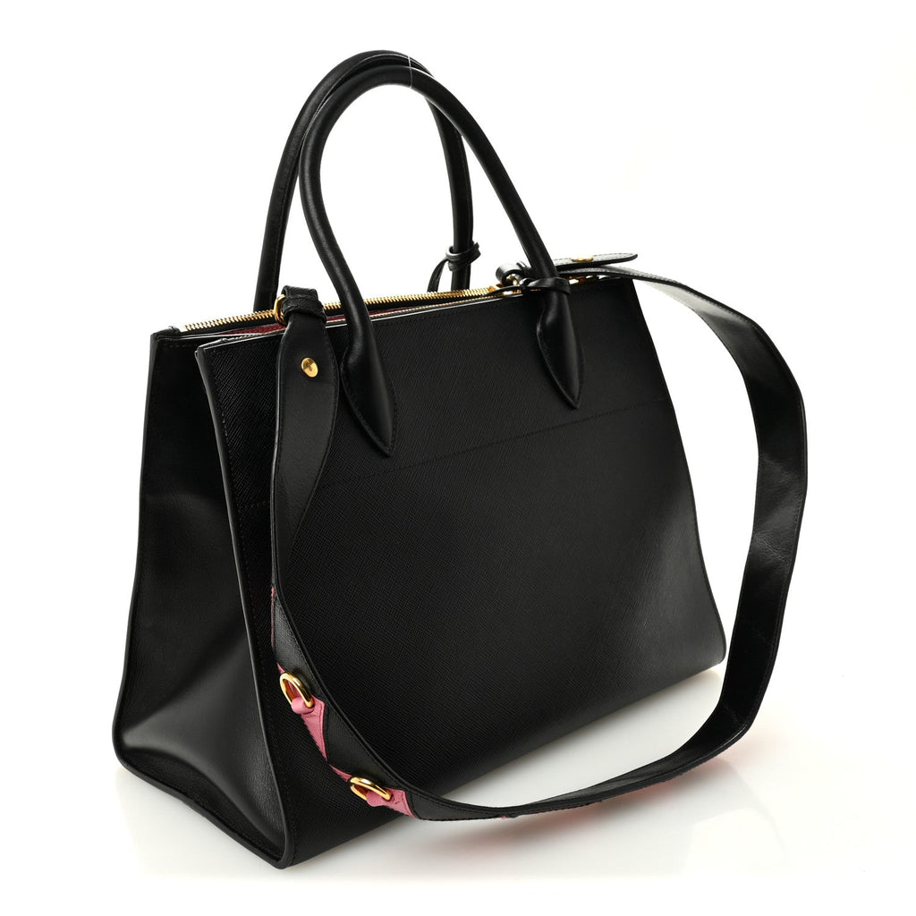 Saffiano Greche Greca Paradigme Bag Black Pink