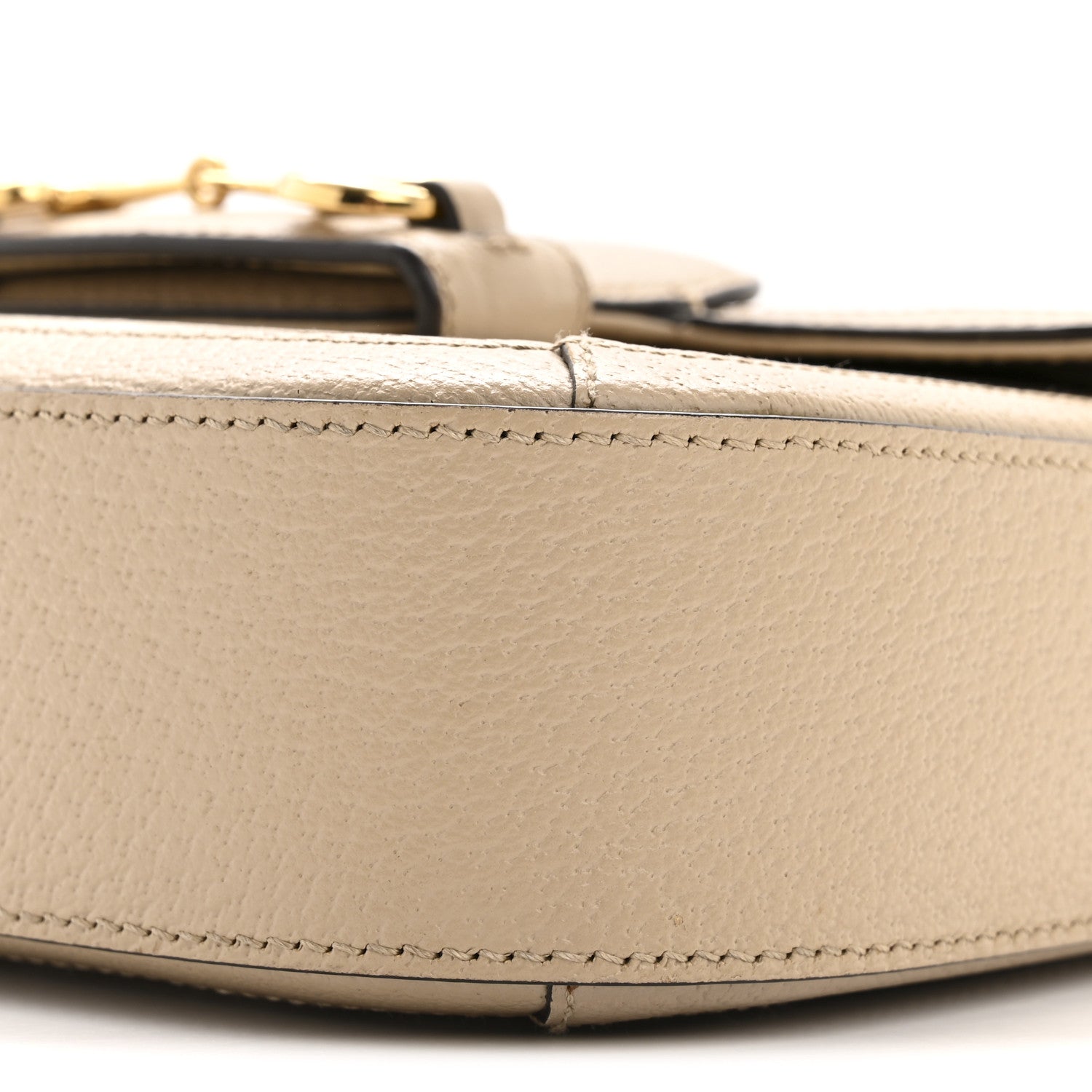 GG Supreme Monogram Textured Dollar Calfskin Web Mini Horsebit 1955 Shoulder Bag Beige Mystic White Oatmeal