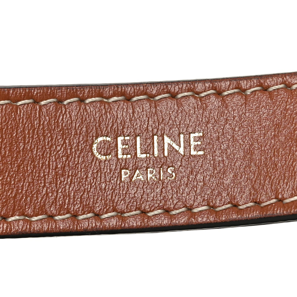 Triomphe Canvas Calfskin Ava Shoulder Bag Tan