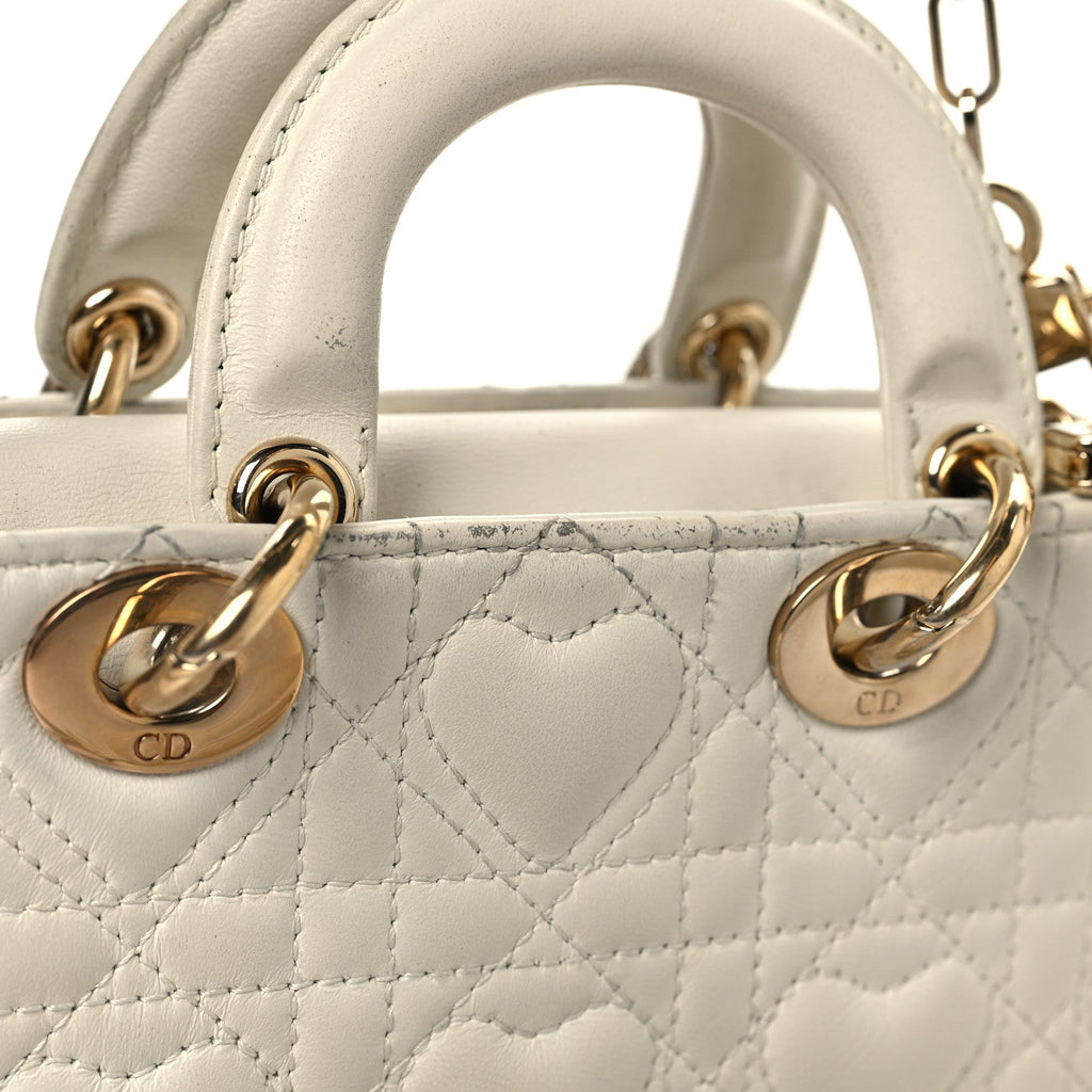 Lambskin Cannage Dioramour Micro Lady D-Joy Latte
