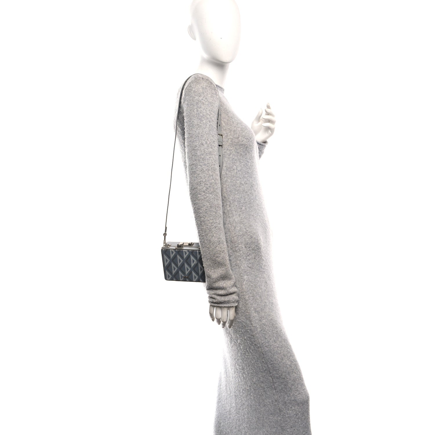Coated Canvas CD Diamond Lock Mini Case  Gray