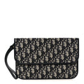 Oblique Flap Pouch Clutch Blue