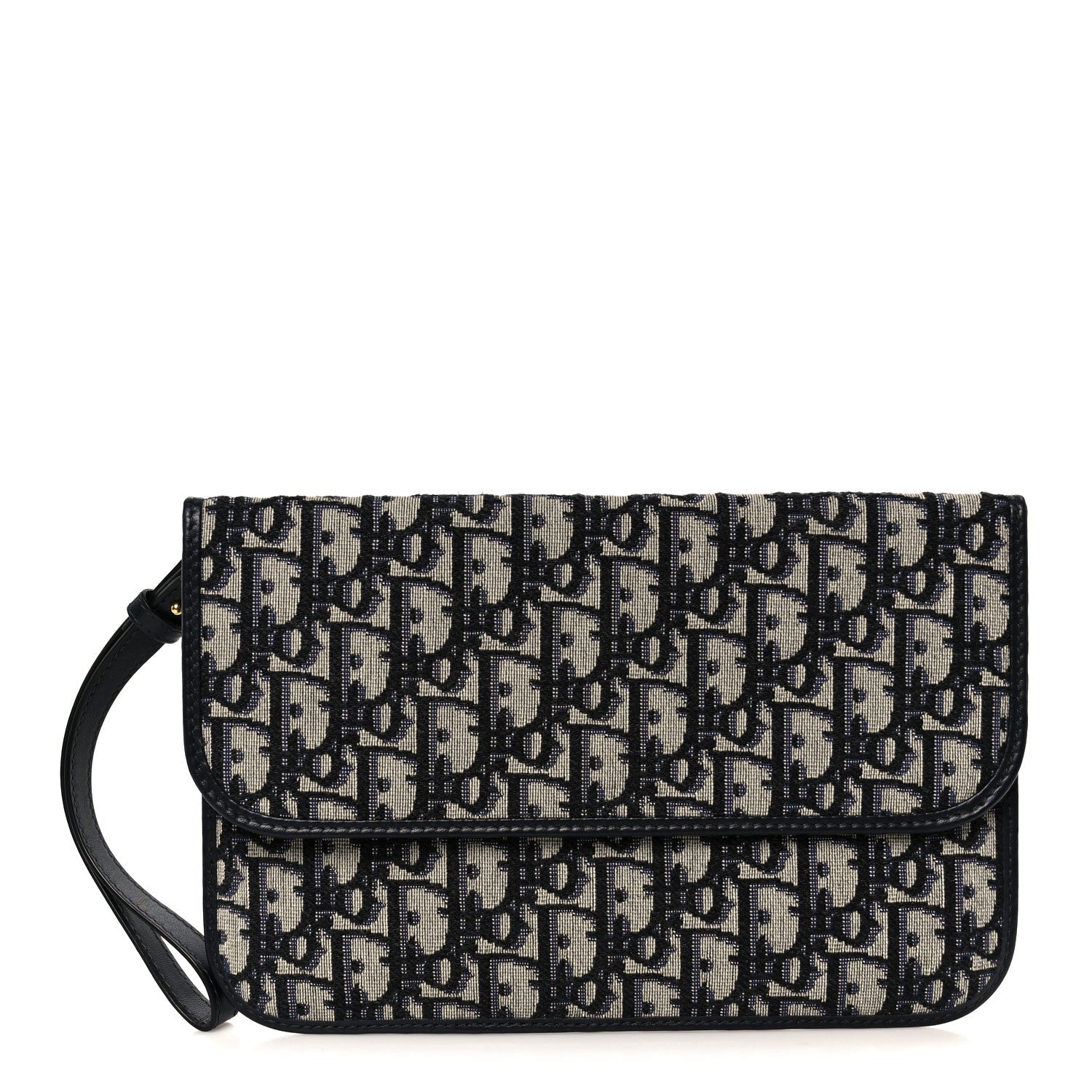 Oblique Flap Pouch Clutch Blue