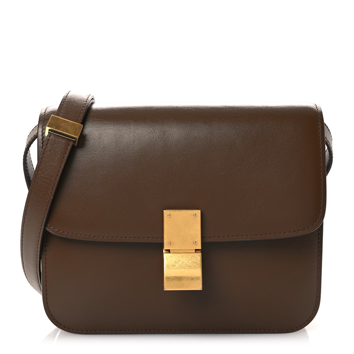 Box Calfskin Teen Classic Box Flap Bag Camel