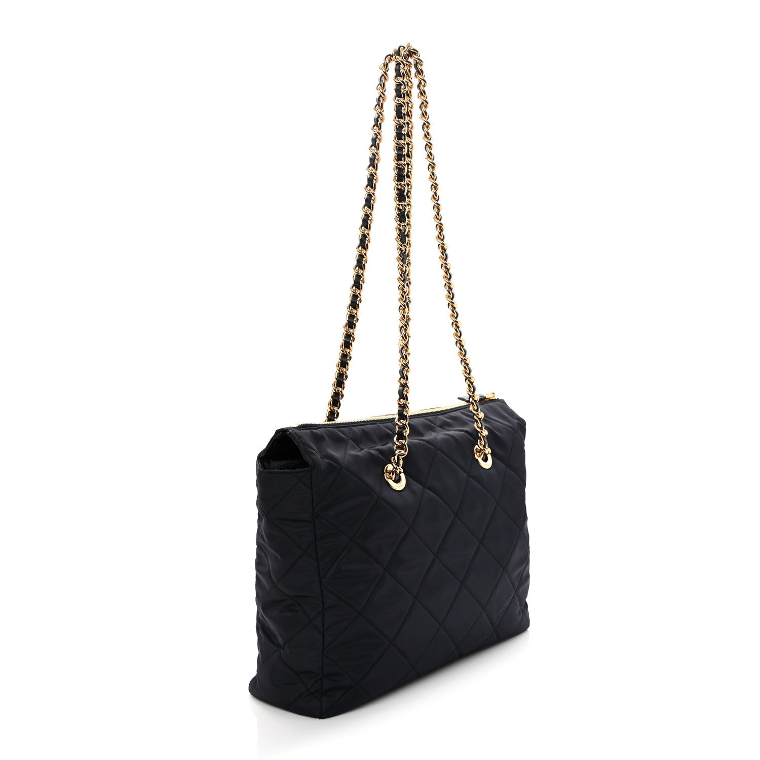 Nylon Tessuto Impuntu Quilted Tote Baltico