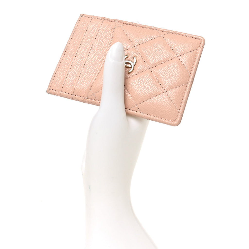 Caviar Quilted Vertical  Holder  Light Pink