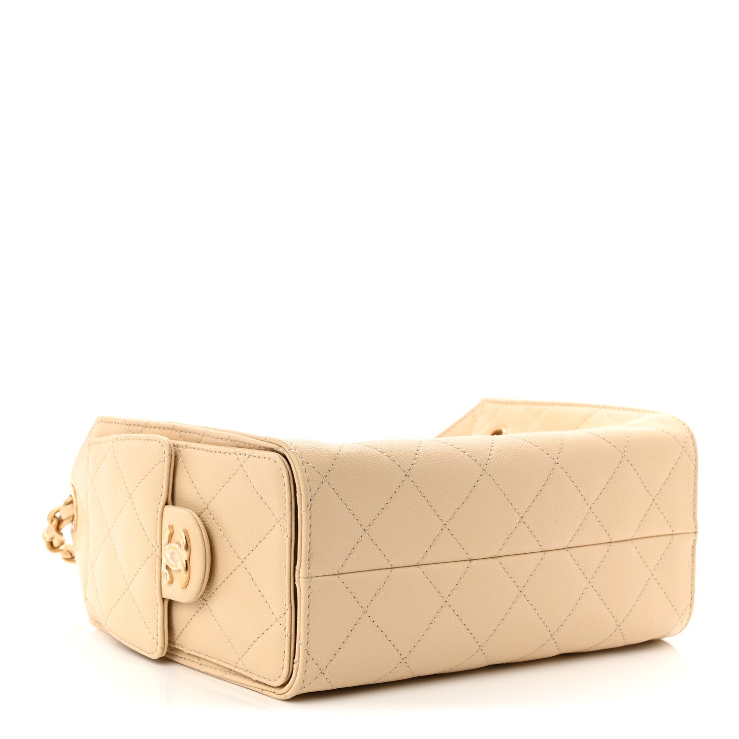 Caviar Quilted Mini Chanel 25 Handbag Beige