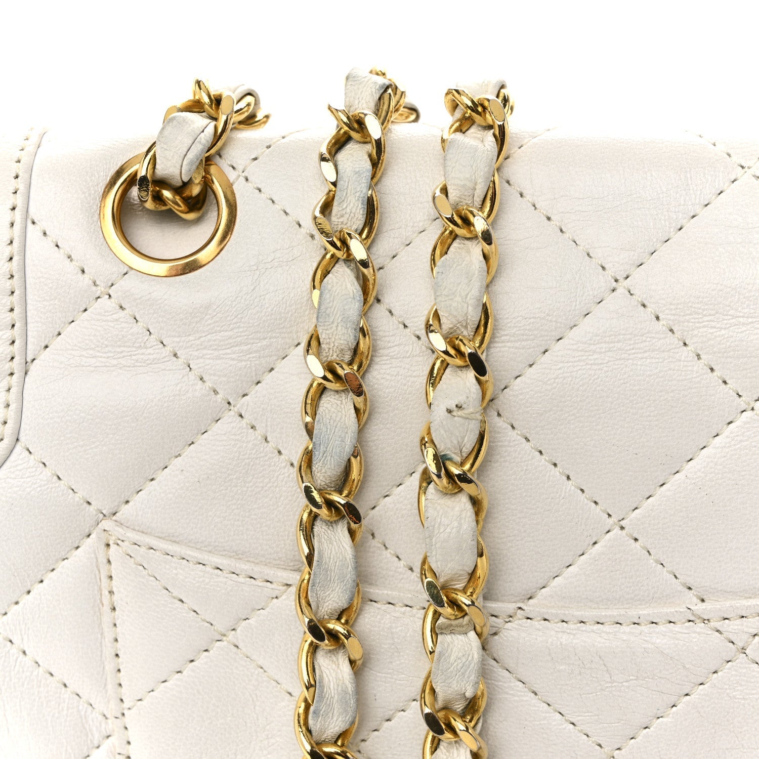 Lambskin Quilted Small Flap White
