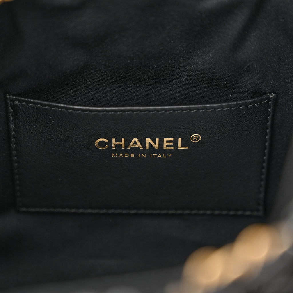 Tweed Quilted Small Chanel 25 Handbag Black