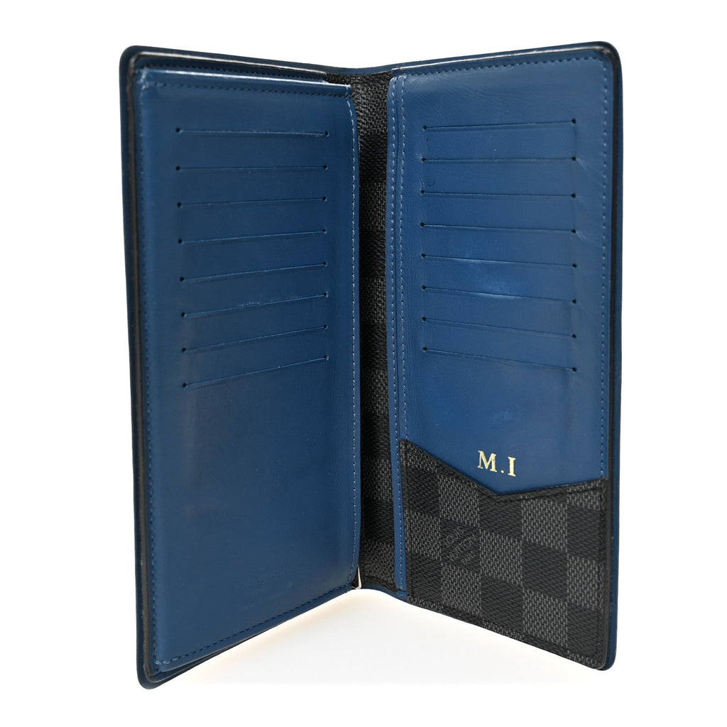 Damier Graphite Brazza Wallet Bleu Neon