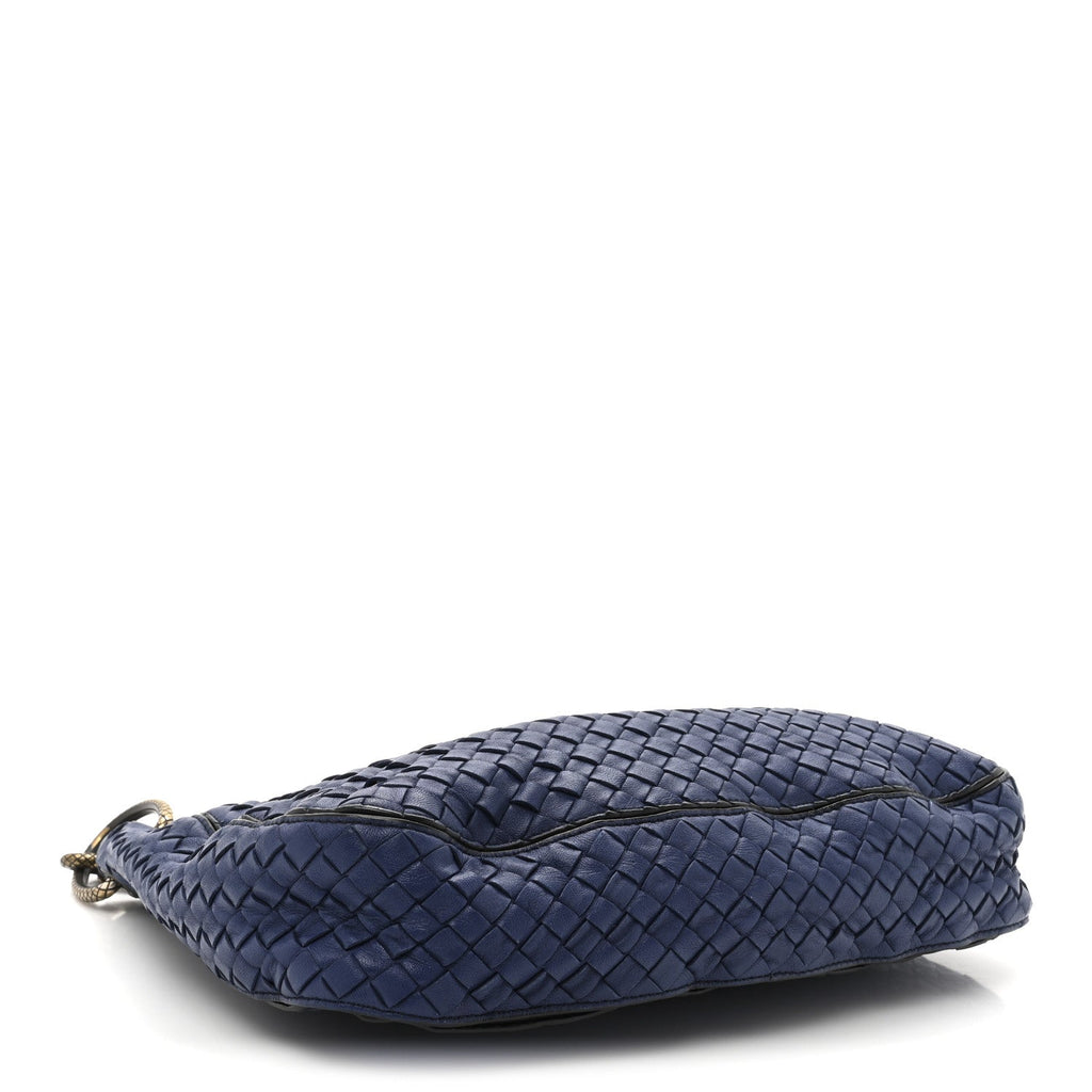 Nappa Intrecciato Small Loop Blue