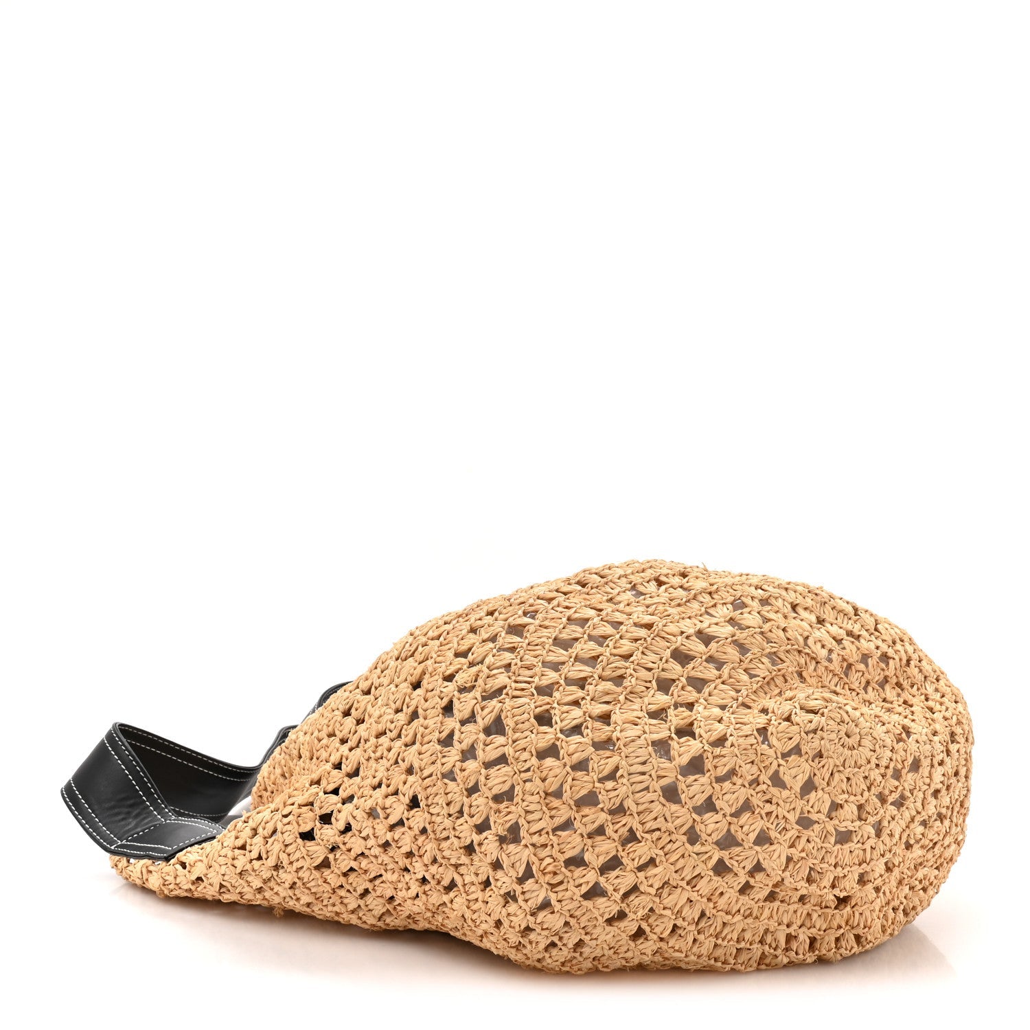 Raffia Eco Alter Nappa East West Tote Natural Black