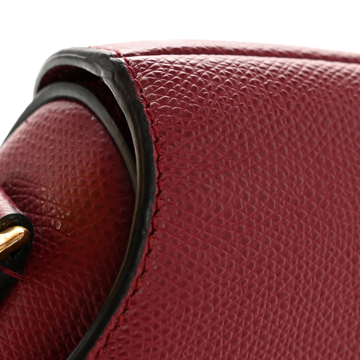Grained Calfskin Saddle Bag Red