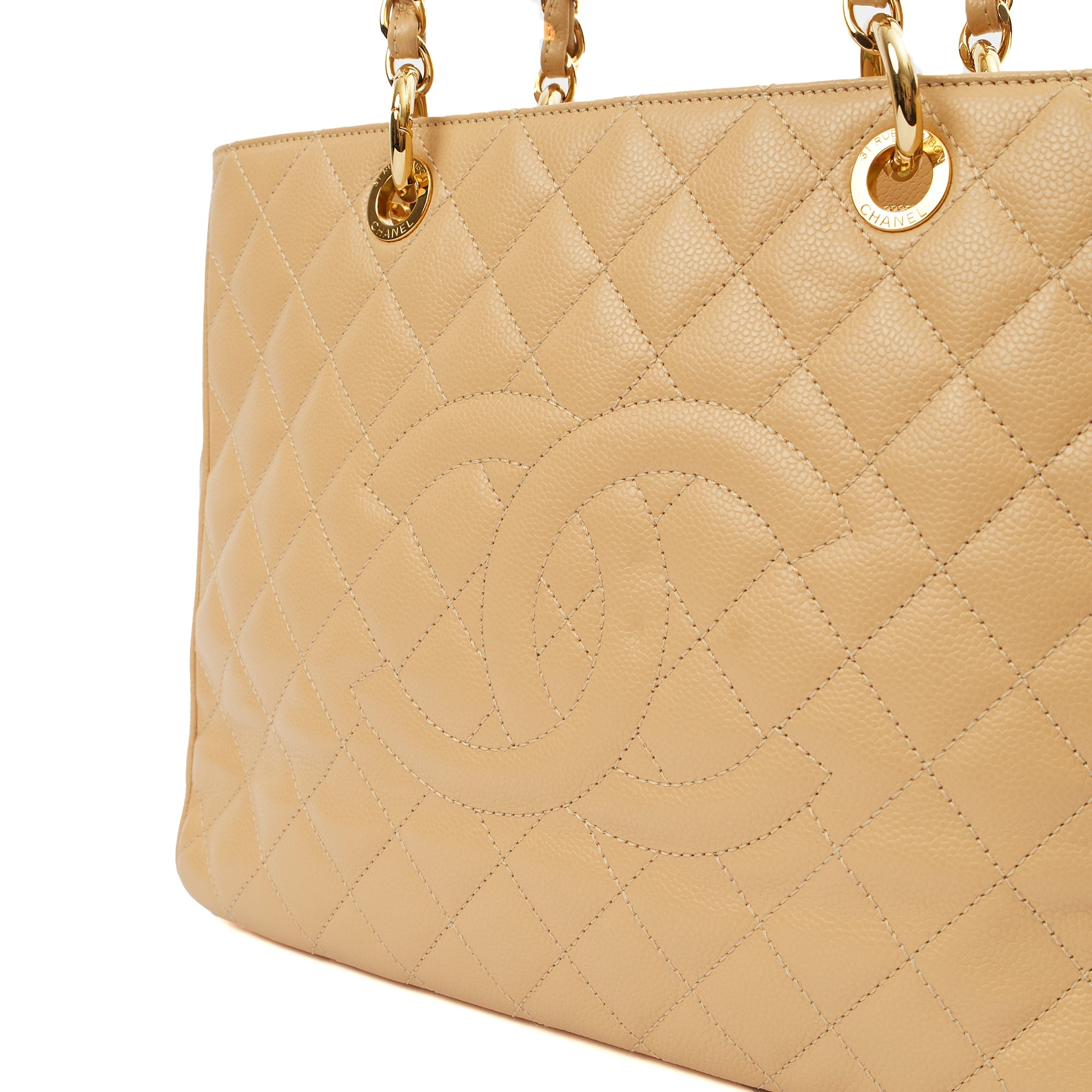 Chanel Tote Grand Shopping Tote in Neutral, Leather