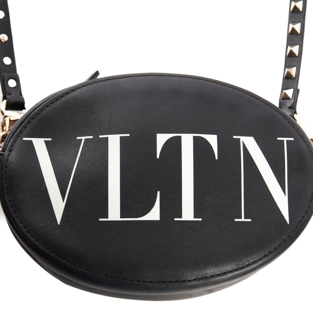 Valentino Cross Body V Logo Crossbody in Black, Calfskin