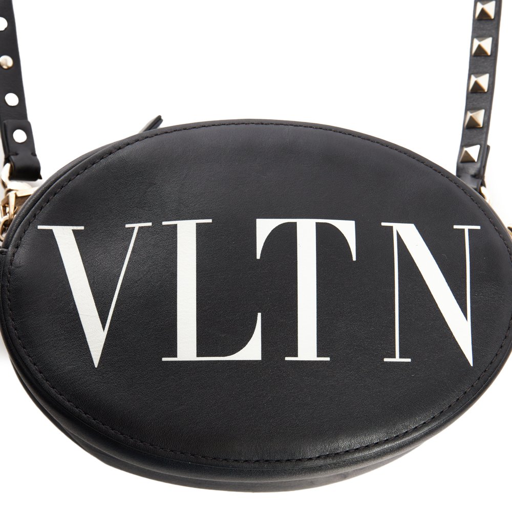 Valentino Cross Body V Logo Crossbody in Black, Calfskin