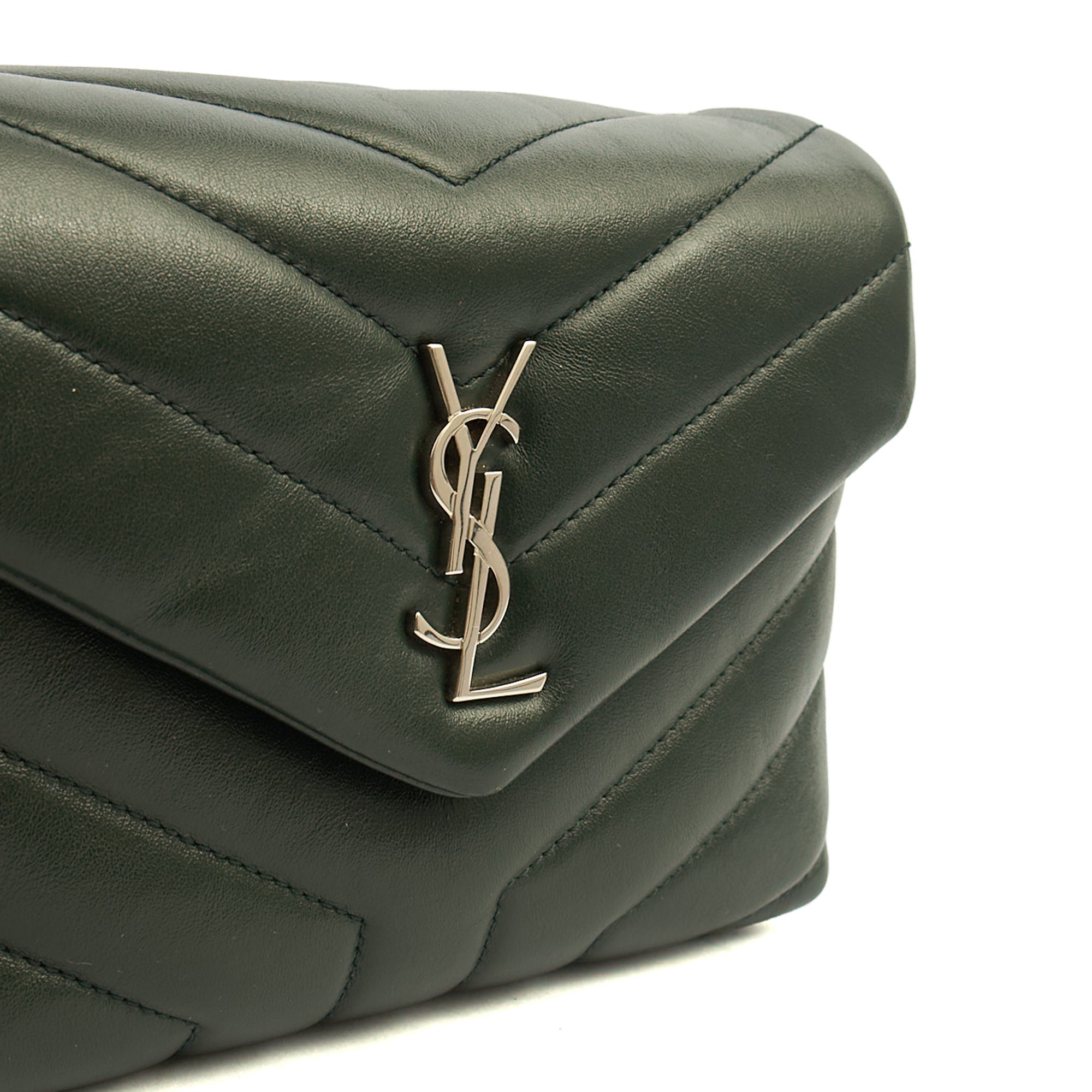Saint Laurent Cross Body LouLou - Toy in Dark Green, Calfskin Leather