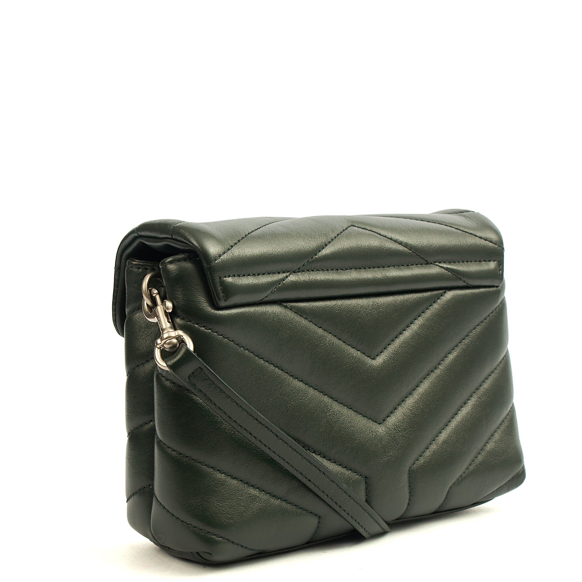 Saint Laurent Cross Body LouLou - Toy in Dark Green, Calfskin Leather