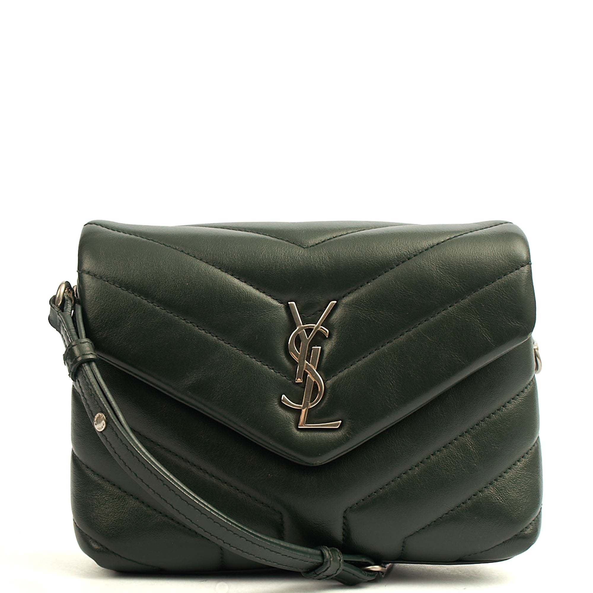 Saint Laurent Cross Body LouLou - Toy in Dark Green, Calfskin Leather