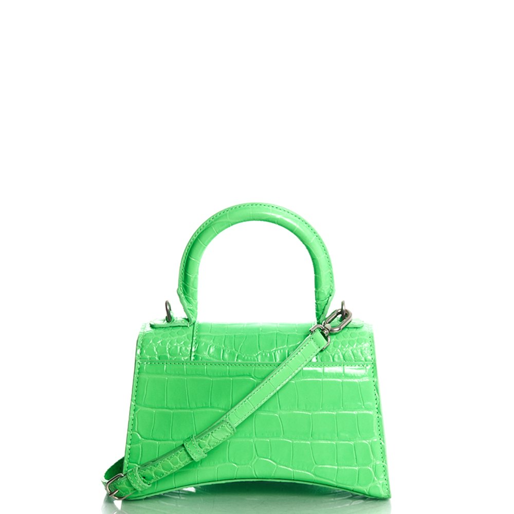 Balenciaga Top Handle Hourglass XS in Tempete, Exotic Effect Leather