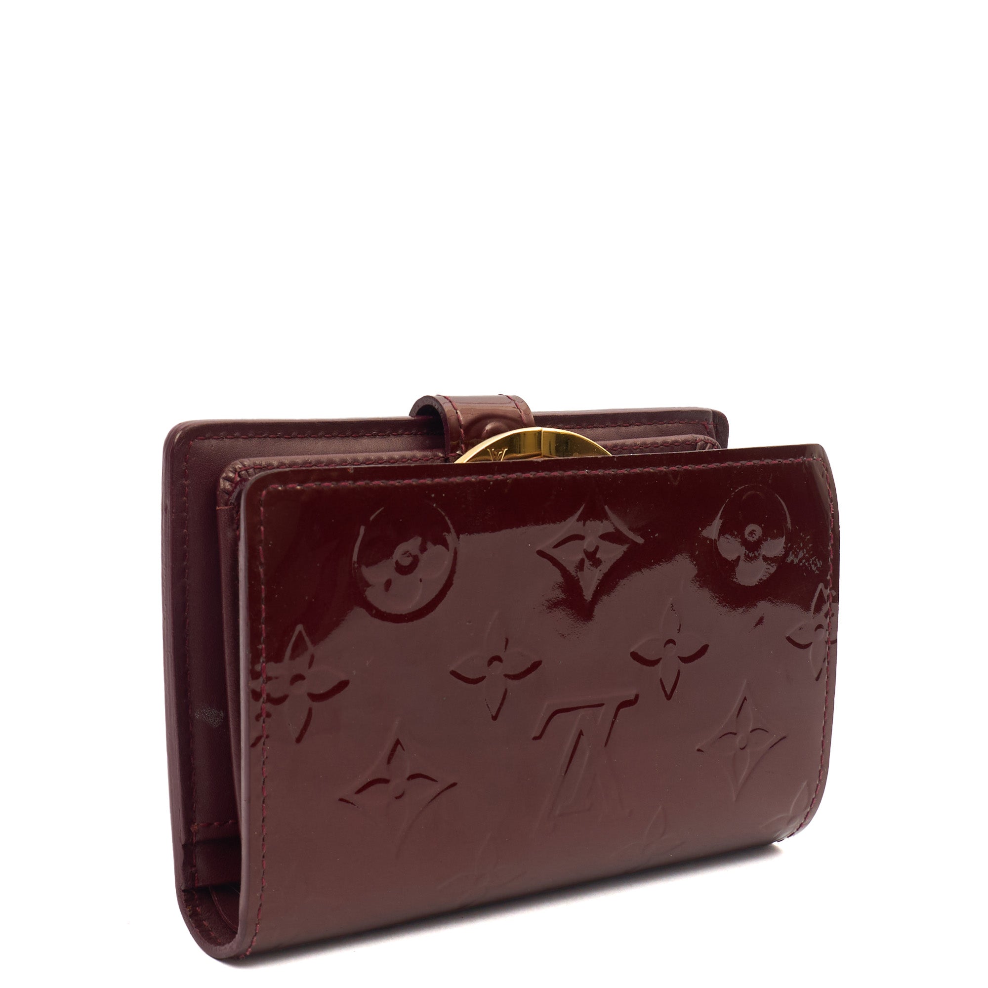 Louis Vuitton Wallet French Purse Wallet in Red, Vernis