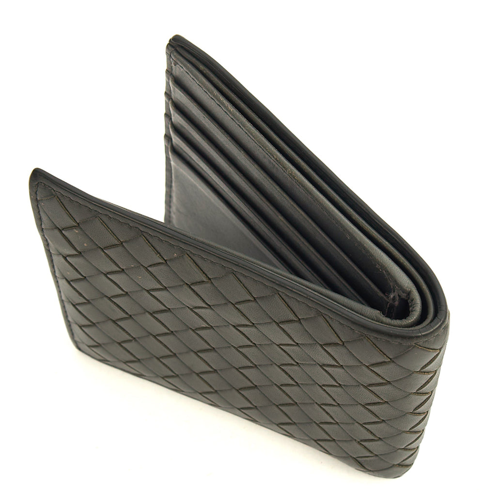 Bottega Veneta Wallet Bi-Fold Wallet in Black, Intrecciato Nappa