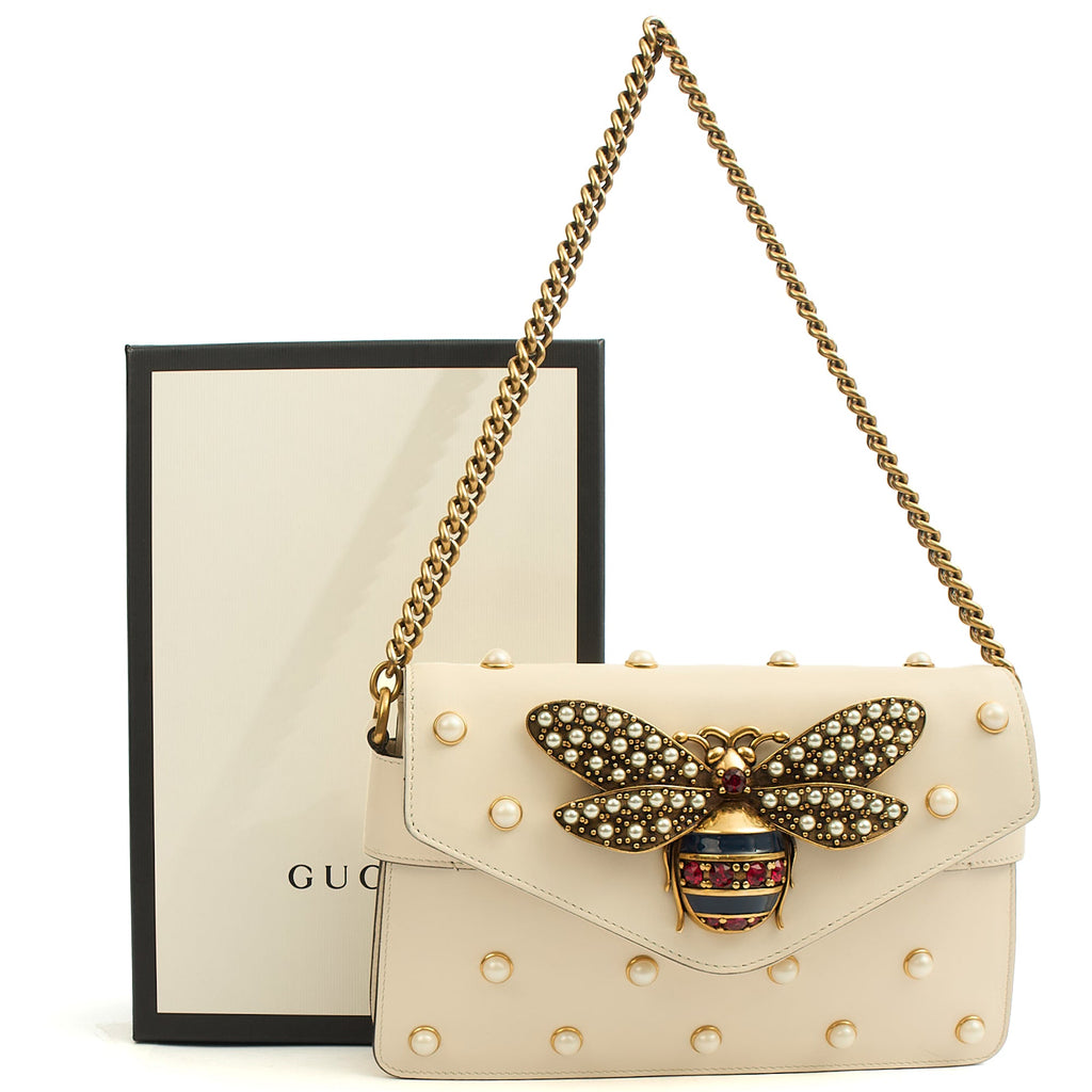 Gucci Cross Body Queen Margaret in Cream, Leather