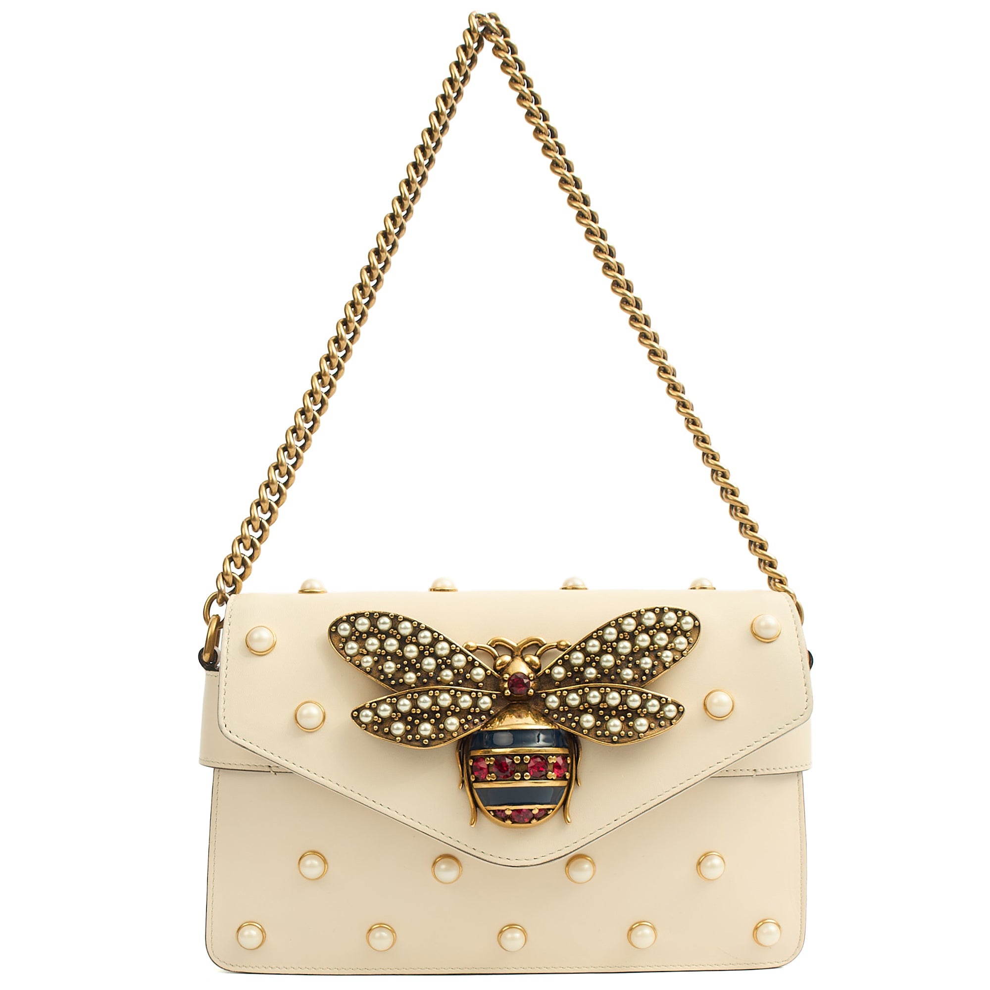 Gucci Cross Body Queen Margaret in Cream, Leather