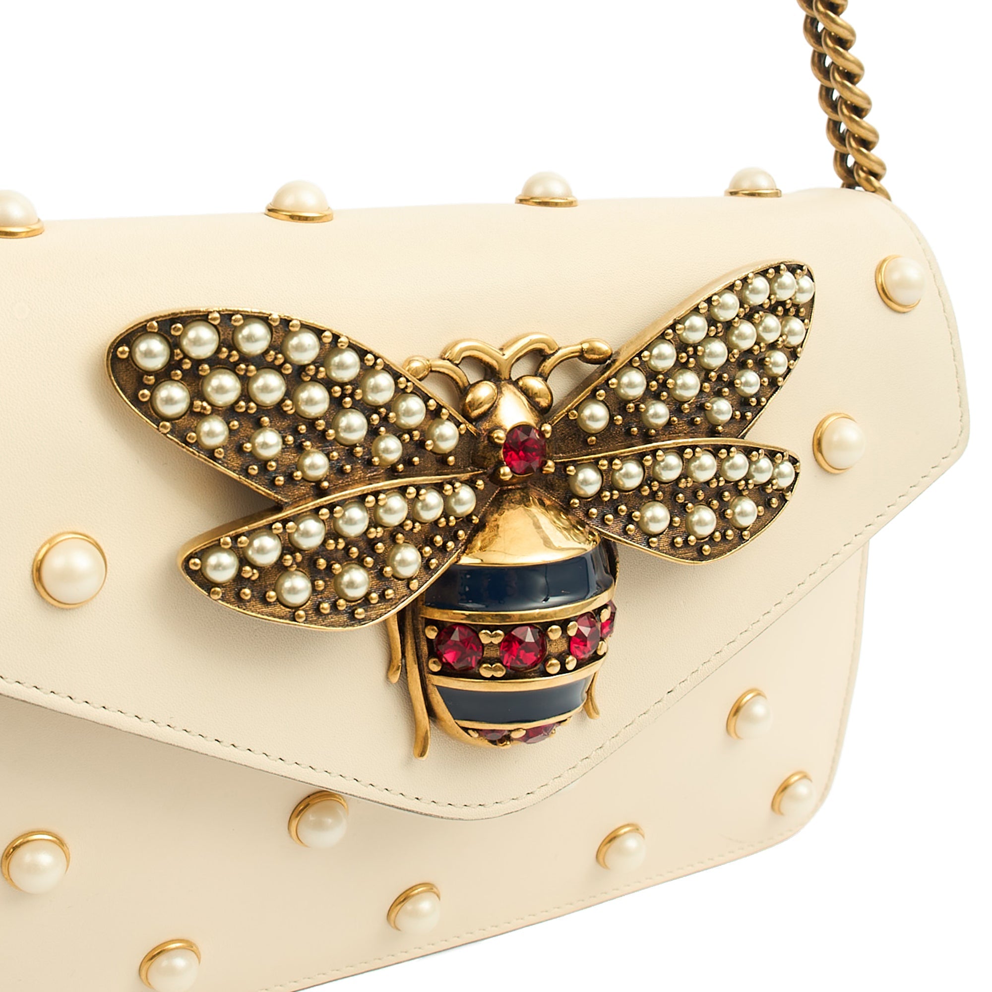 Gucci Cross Body Queen Margaret in Cream, Leather