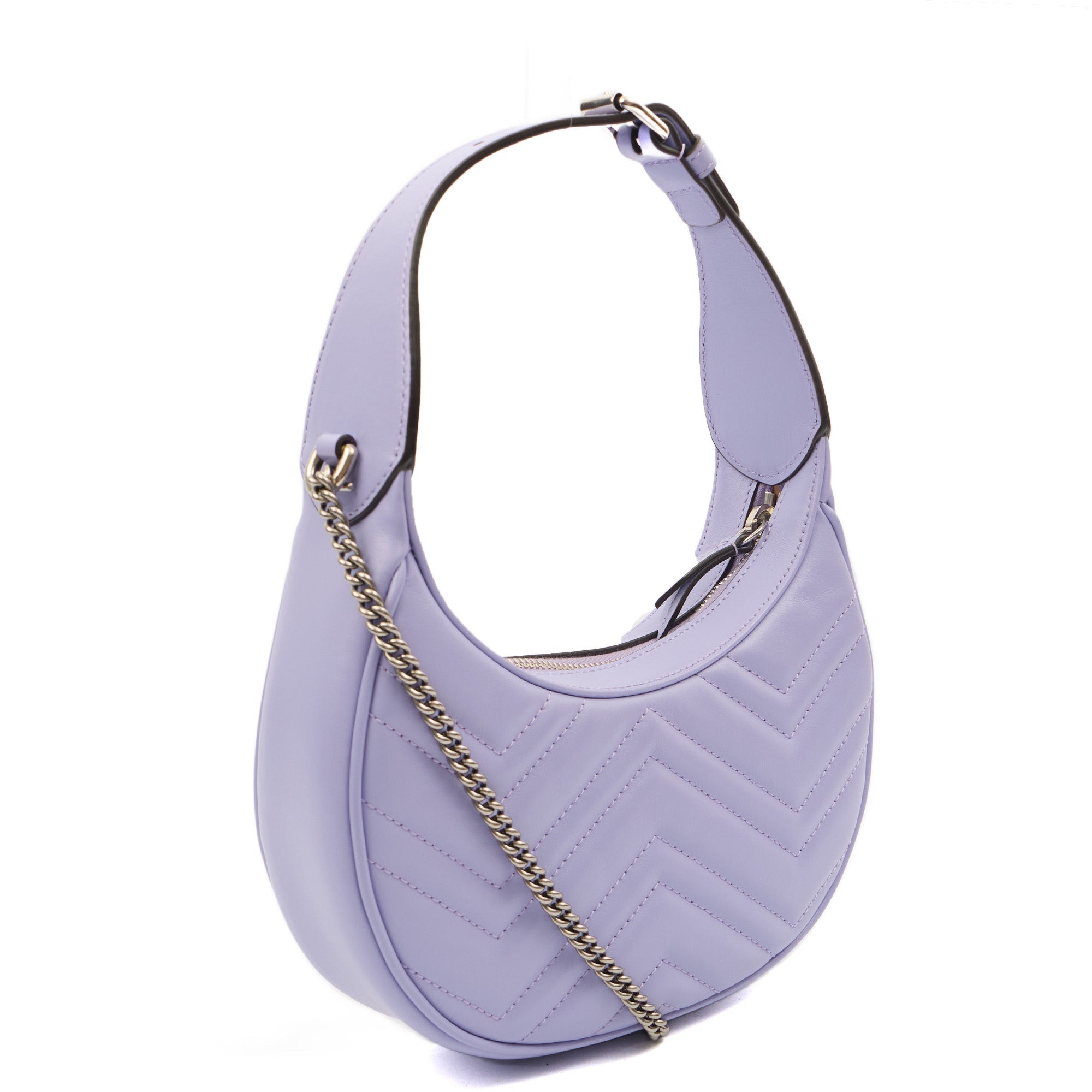 Gucci Top Handle Half Moon Hobo in Purple, Leather