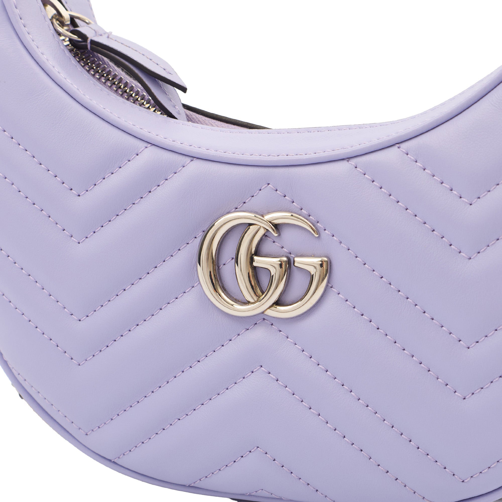 Gucci Top Handle Half Moon Hobo in Purple, Leather