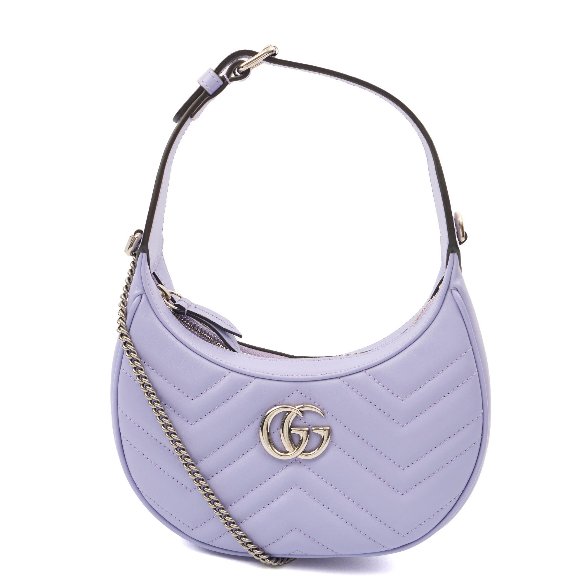 Gucci Top Handle Half Moon Hobo in Purple, Leather