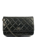 Chanel Cross Body Wallet on Chain in Blue, Patent Leather
