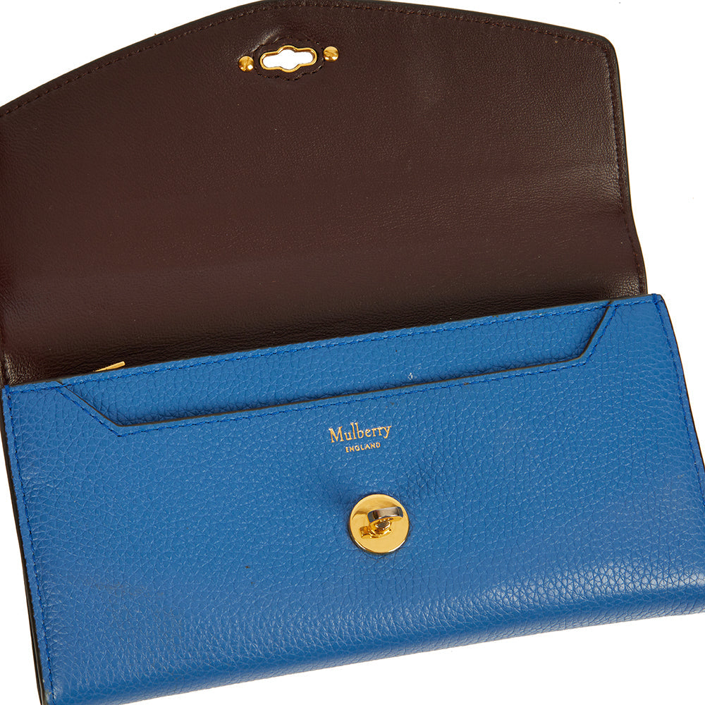 Mulberry Wallet Darley Wallet - Medium in Porcelain Blue, Calfskin Leather