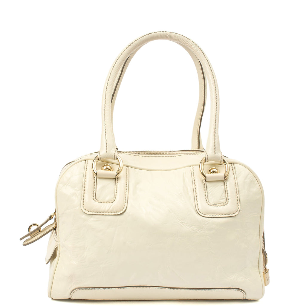 Dolce & Gabbana Shoulder Bag Tote in White, Patent Leather