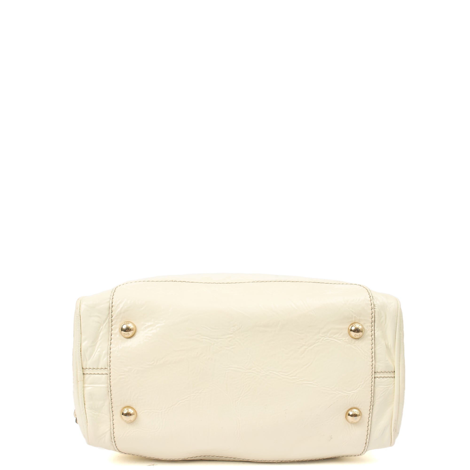 Dolce & Gabbana Shoulder Bag Tote in White, Patent Leather