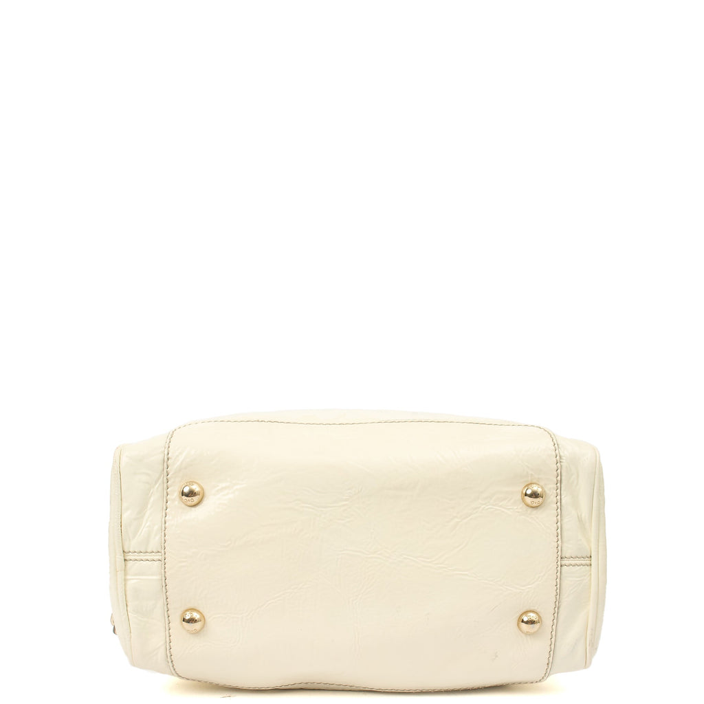 Dolce & Gabbana Shoulder Bag Tote in White, Patent Leather