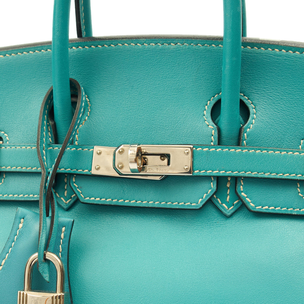 Hermes Tote Birkin 25 in Bleu Jean, Swift (Gulli35) Leather