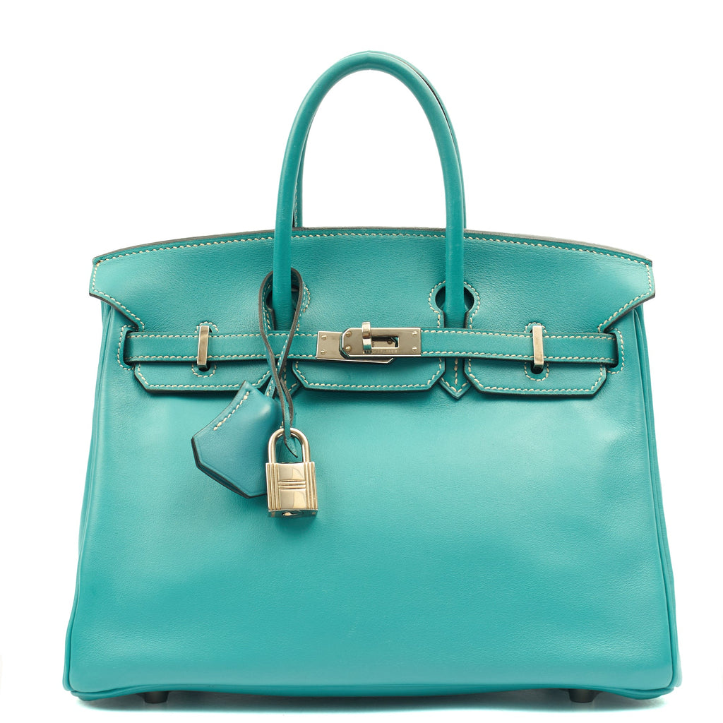 Hermes Tote Birkin 25 in Bleu Jean, Swift (Gulli35) Leather