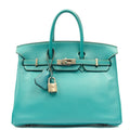 Hermes Tote Birkin 25 in Bleu Jean, Swift (Gulli35) Leather