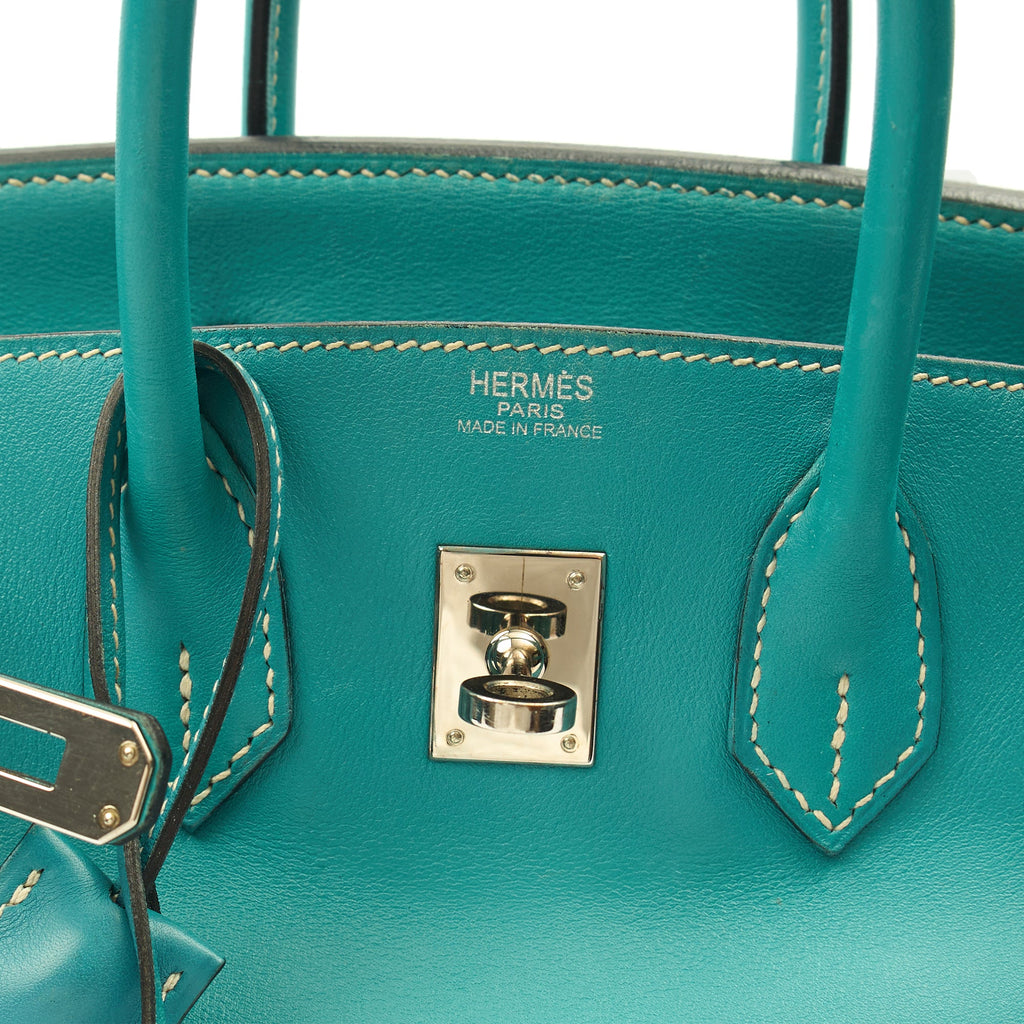 Hermes Tote Birkin 25 in Bleu Jean, Swift (Gulli35) Leather