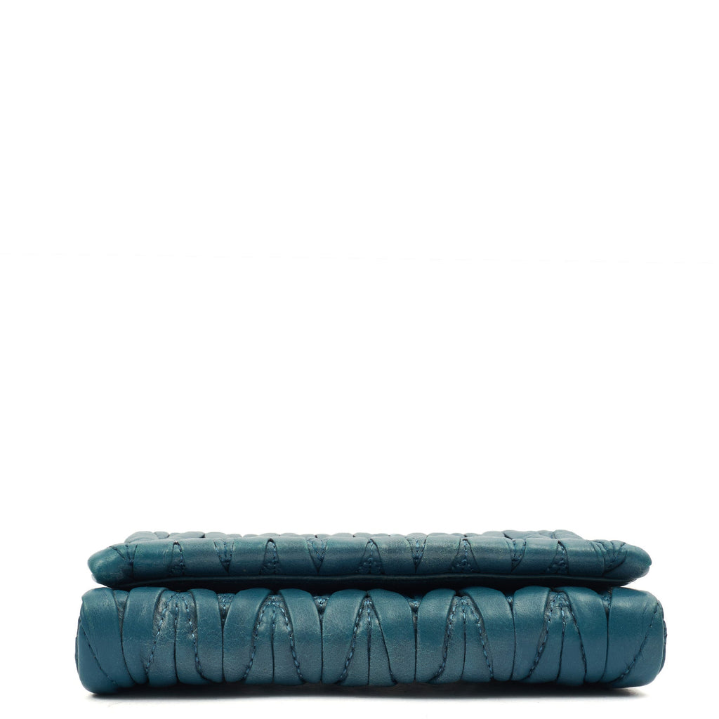 Miu Miu Cross Body Matelasse Crossbody in Blue, Leather