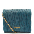 Miu Miu Cross Body Matelasse Crossbody in Blue, Leather