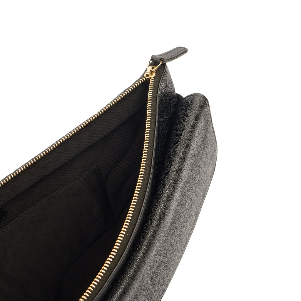 Chanel Clutch Pouch in Black, Caviar Leather