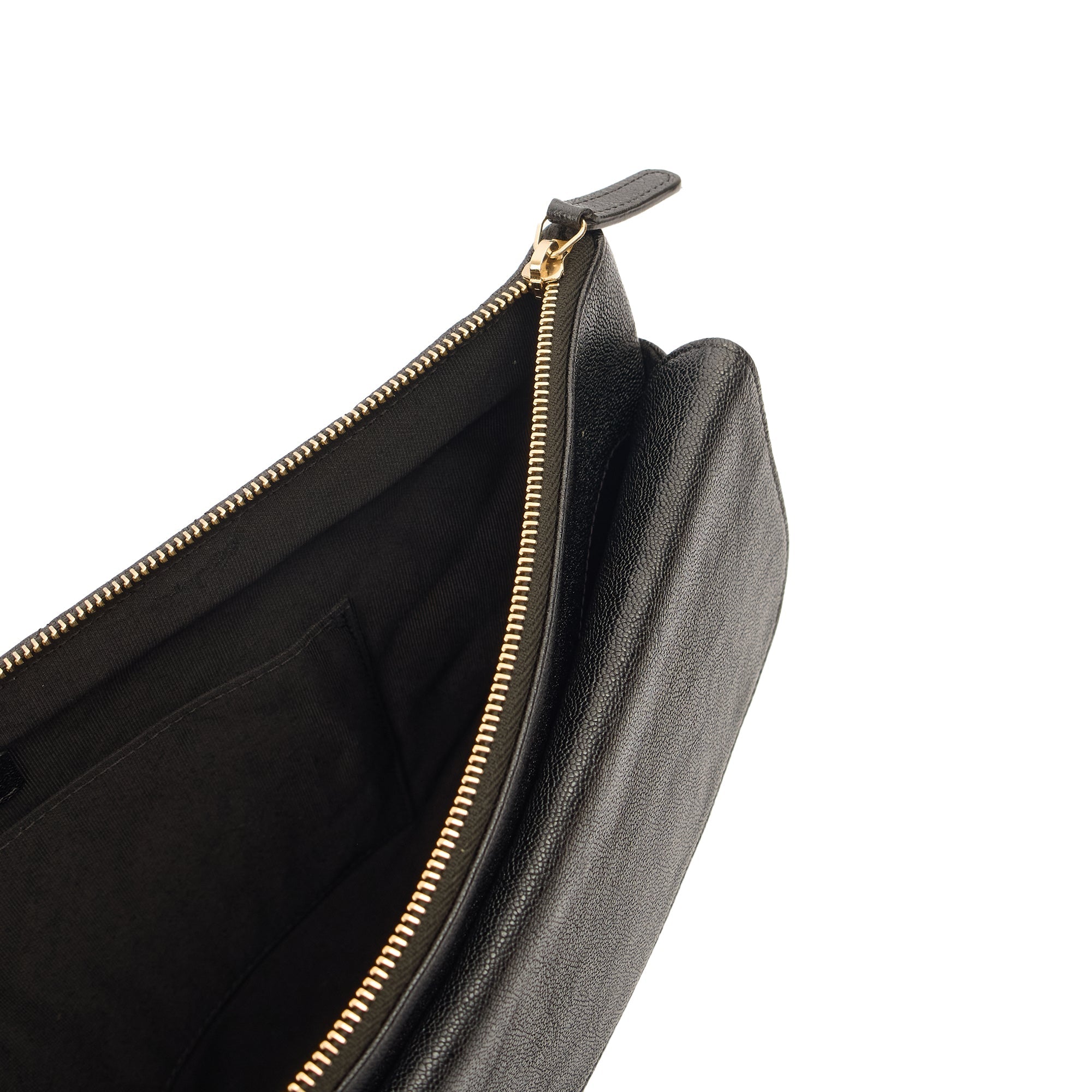 Chanel Clutch Pouch in Black, Caviar Leather