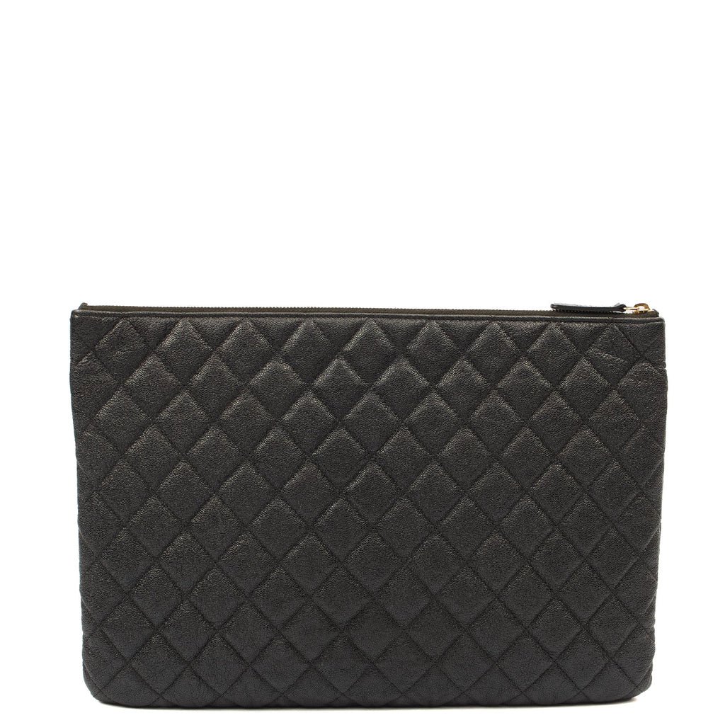 Chanel Clutch Pouch in Black, Caviar Leather