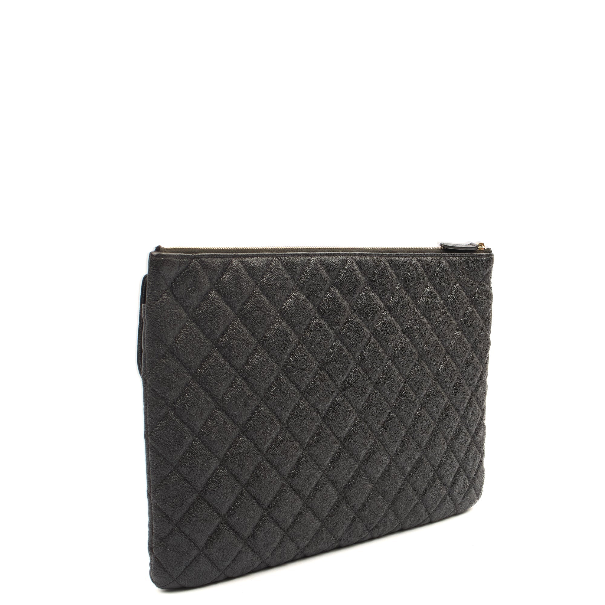 Chanel Clutch Pouch in Black, Caviar Leather