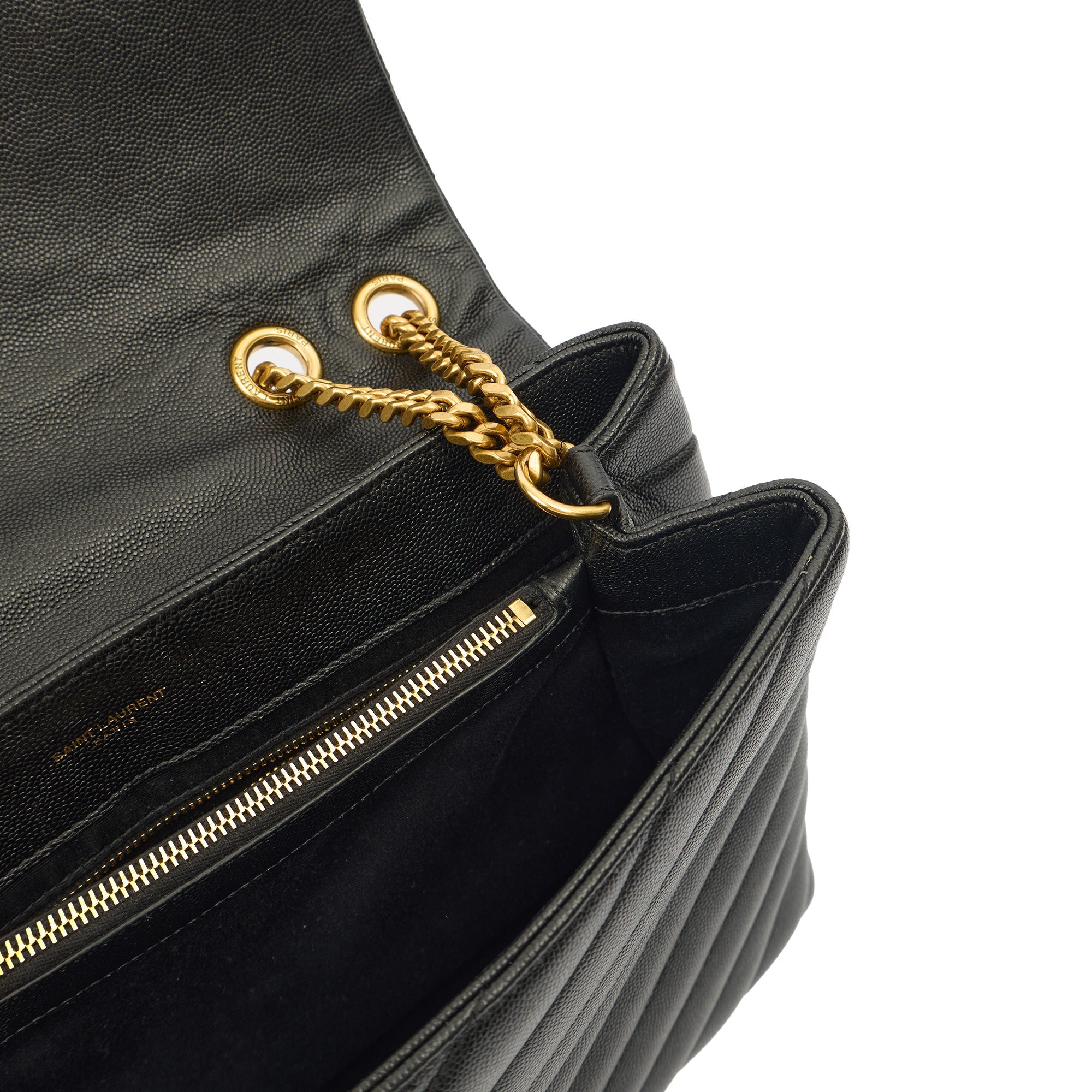 Saint Laurent Shoulder Bag Lou Lou - Medium in Black, Leather