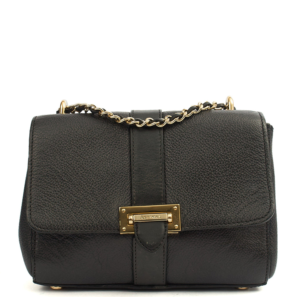 Aspinal of London Cross Body Lottie in Black, Leather