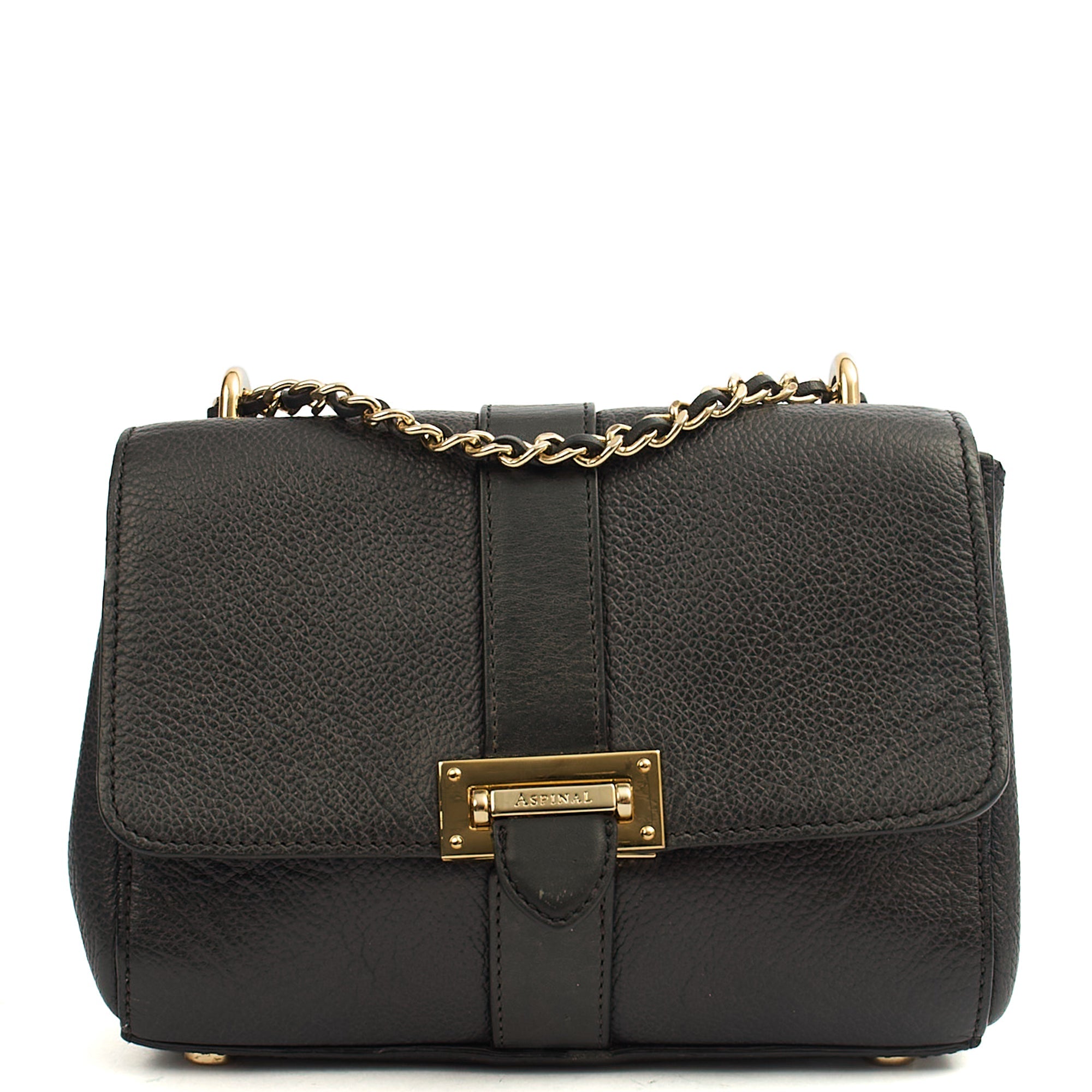 Aspinal of London Cross Body Lottie in Black, Leather